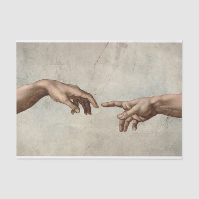 Papier Mousseline Michaelangelo mains création adam dieu (Recto)