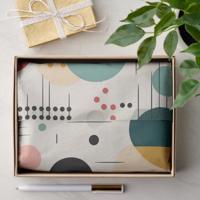 Papier Mousseline Mid century colorful geometric pattern (Cadeau)