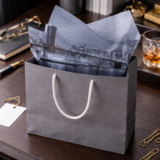 Papier Mousseline Midnight Manhattan Skyline  (Créateur téléchargé)