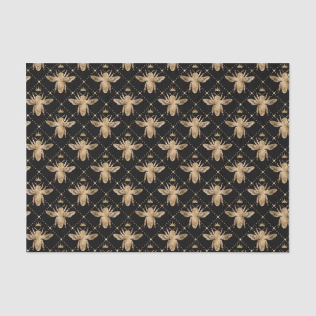 Papier Mousseline Miel Bee Motif antique (Recto)