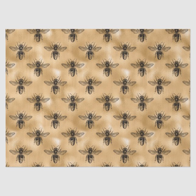 Papier Mousseline Miel Bee Series Design 14 Tissu Papier (Recto)