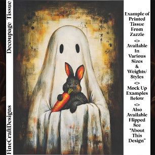 Papier Mousseline Mignon fantôme et lapin de Halloween rustique FS4L