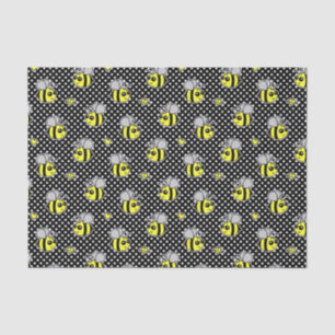 Papier Mousseline Mignon gaffez le noir de motif d'abeille