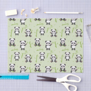 Papier Mousseline Mignon motif d'animaux Kawaii ours panda bambou