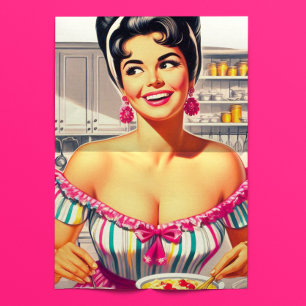 Papier Mousseline Mignon pin-up de cuisine rétro