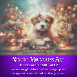 Papier Mousseline Mignonne Festif Noël Chiot Découpage