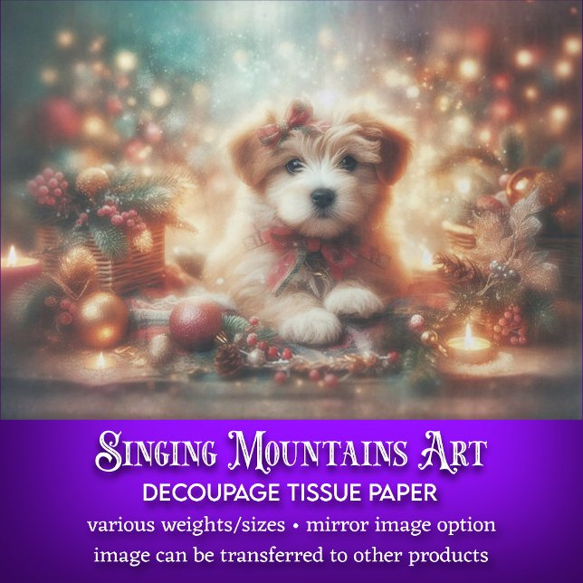 Papier Mousseline Mignonne Festif Noël Chiot Découpage (Créateur téléchargé)
