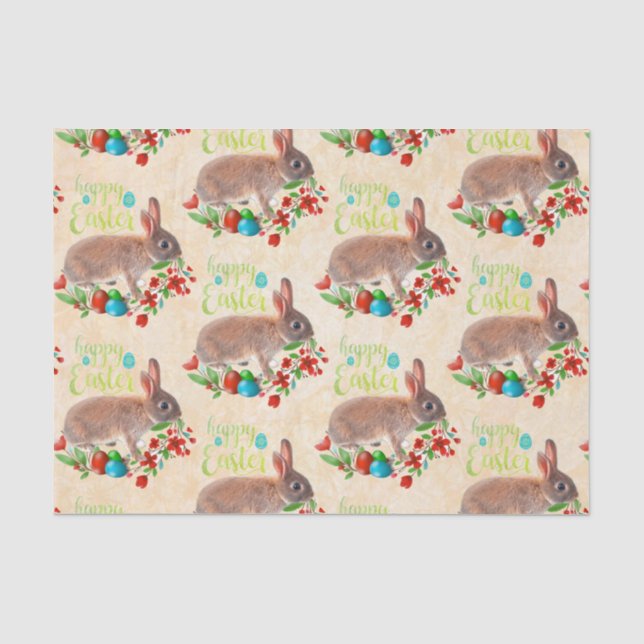 Papier Mousseline Mignonne Rabbit Motif Découpage Artisanat / Fête (Recto)