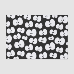 Papier Mousseline Mignons Noir et Blanc Éffrayant Yeux Motif Hallowe
