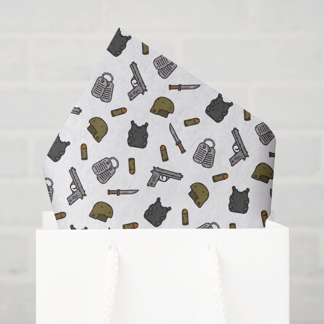Papier Mousseline Military Decoupage (Sac cadeau)