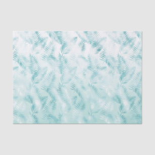 Papier Mousseline Mint Aqua Ombre Feuilles tropicaux