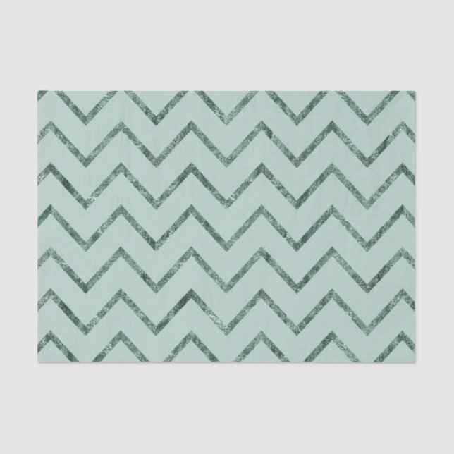 Papier Mousseline Mint Glam Chevron Zigzag Stripes (Recto)