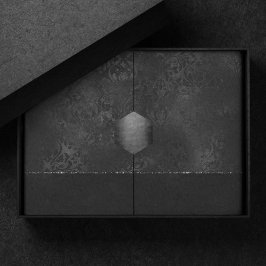 Papier Mousseline Minuit Onyx Romance | Black Satiny Grunge Damask