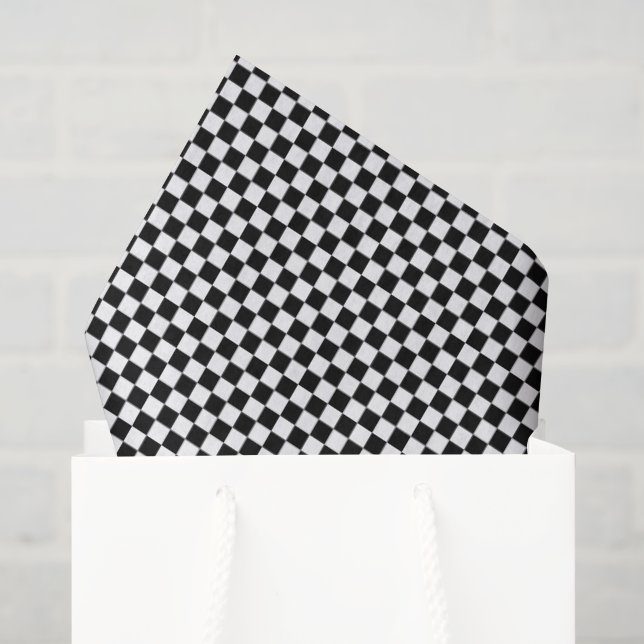 Papier Mousseline Minuscule noir et blanc coché (Sac cadeau)