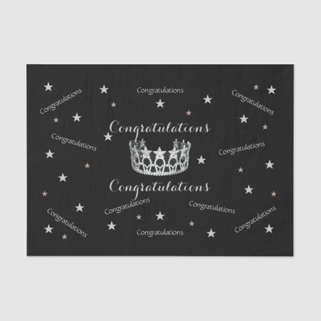Papier Mousseline Miss America USA Félicitations Tissue Paper (Recto)