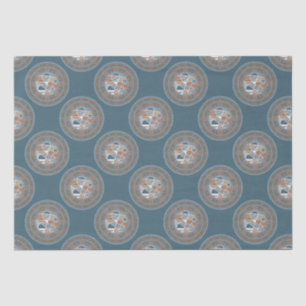 Papier Mousseline Mocha et Accent Abstrait Turquoise Polka Dot Manda