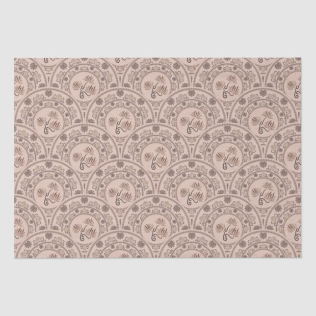 Papier Mousseline Mocha Rococo Revival Mandala Art Déco St Jacques (Recto)