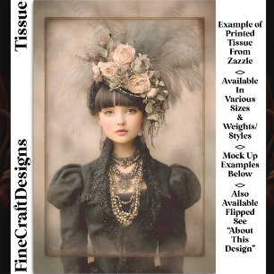 Papier Mousseline Mode Victorienne Sombre, Découpe de plumes DX8R