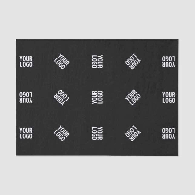 Papier Mousseline Modèle de Motif Logo moderne unique | Black (Recto)