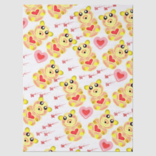 Papier Mousseline Modèle de nurserie Ourson Cœur Sucré