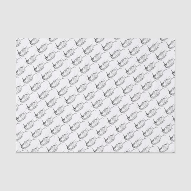 Papier Mousseline Modèle de tissu de croquis de héron bleu (Recto)