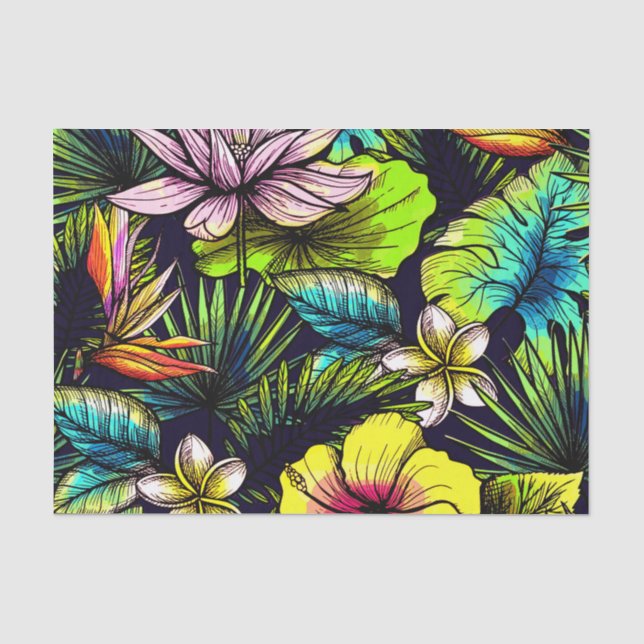 Papier Mousseline Modèle floral (Recto)