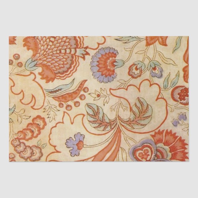 Papier Mousseline Modèle floral antique de Chintz Paisley (Recto)