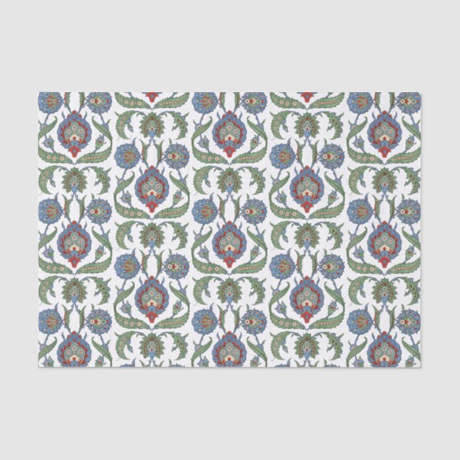 Papier Mousseline Modèle floral arabesque (Recto)
