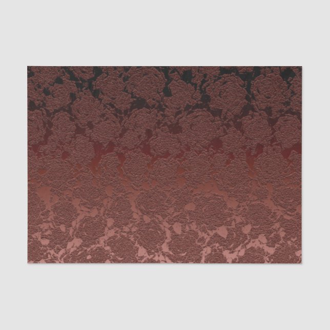 Papier Mousseline Modèle Floral Brown Rustique Automne  (Recto)