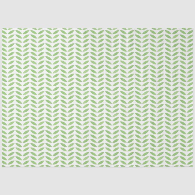 Papier Mousseline Modèle floral feuille verte (Recto)
