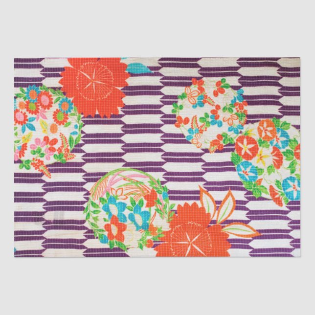 Papier Mousseline Modèle floral japonais (Recto)