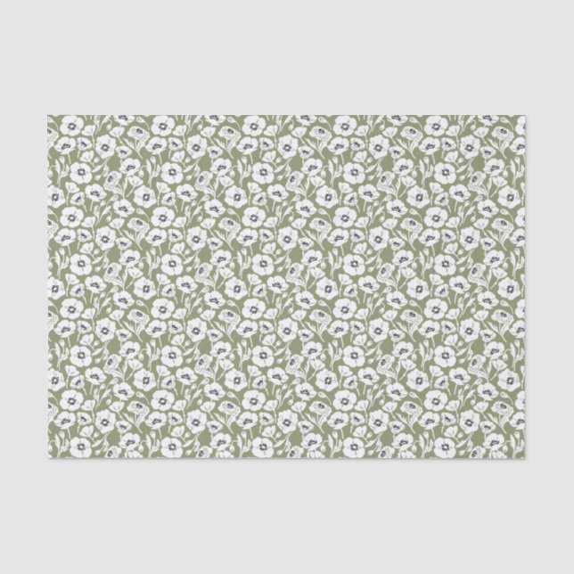 Papier Mousseline Modèle floral moderne (Recto)
