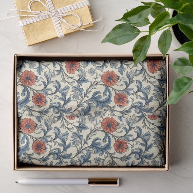 Papier Mousseline Modèle Floral William Morris (Cadeau)