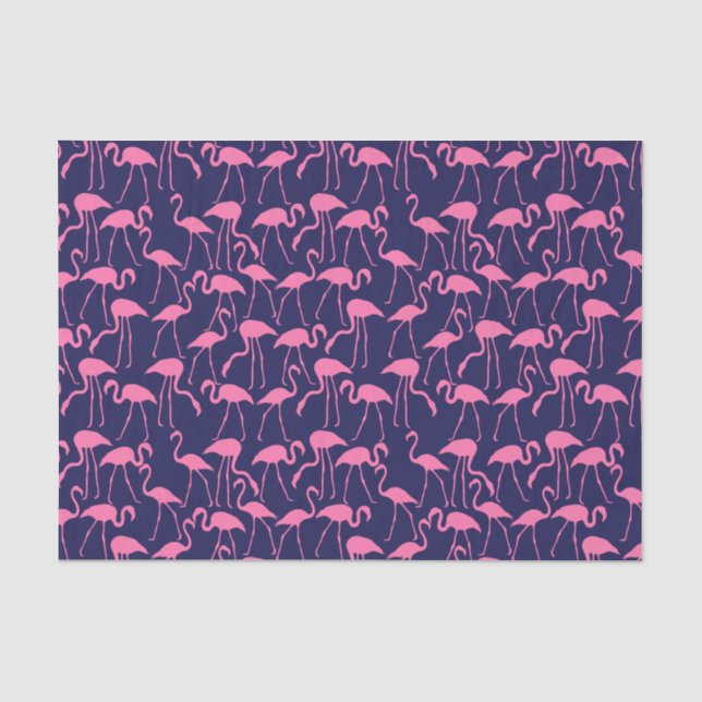 Papier Mousseline Modèle marine et flamant rose (Recto)