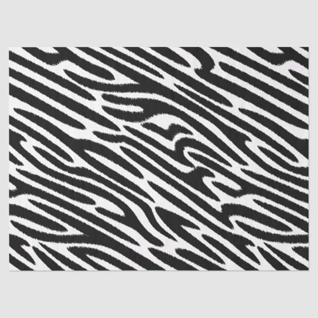 Papier Mousseline Modèle Zèbre noir et blanc Abstrait (Recto)