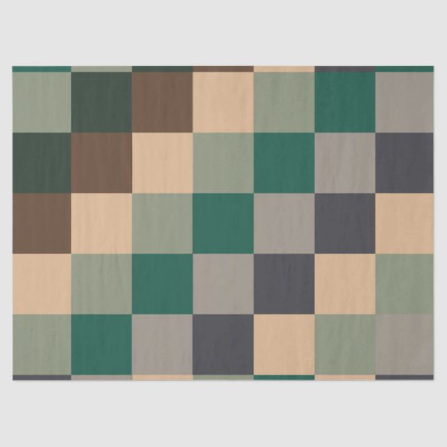 Papier Mousseline Modern Color Checks Checkerboard (Recto)