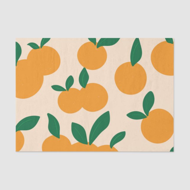 Papier Mousseline Modern Stylish Citrus Fruit Oranges Pattern (Recto)