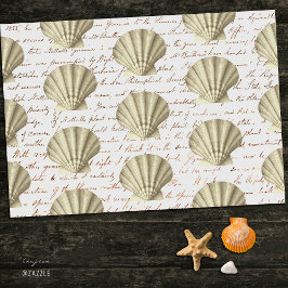 Papier Mousseline Modern Vintage Beige Shell Script