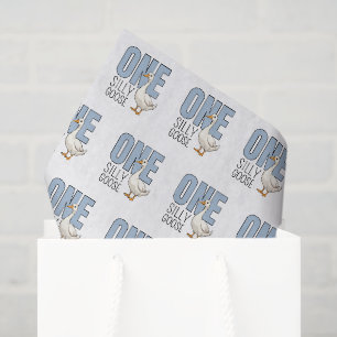 Papier Mousseline Moderne Blue One Silly Goose Premier Anniversaire