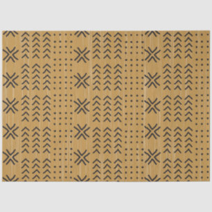 Papier Mousseline Moderne Brown Motif africain en tissu boueux