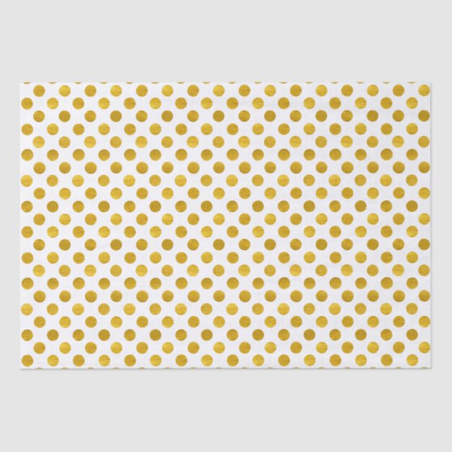 Papier Mousseline Moderne Elégant Simple Classy Pois d'or blanc (Recto)