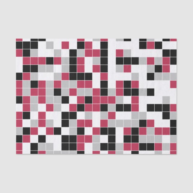 Papier Mousseline Moderne Fun Magenta Géométrique (Recto)