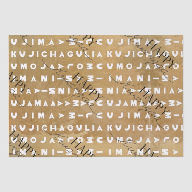 Papier Mousseline Moderne Happy Kwanzaa (Recto)