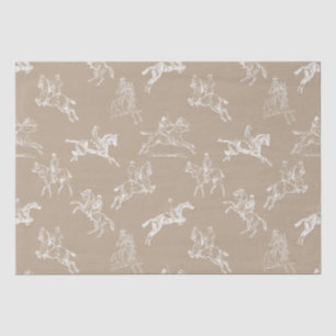 Papier Mousseline Moderne Style Taupe Blanc Horseback Toile