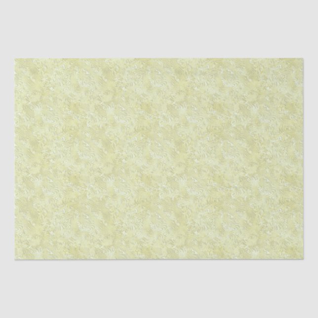Papier Mousseline Moire de soie Petit Motif en citron jaune (Recto)