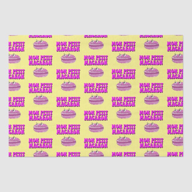 Papier Mousseline Mon Petit Macaron Texte Super rétro (Recto)
