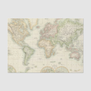 Papier Mousseline Monde sur la projection de Mercator