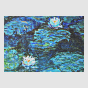 Papier Mousseline Monet - Lys d'eau, Bleu,