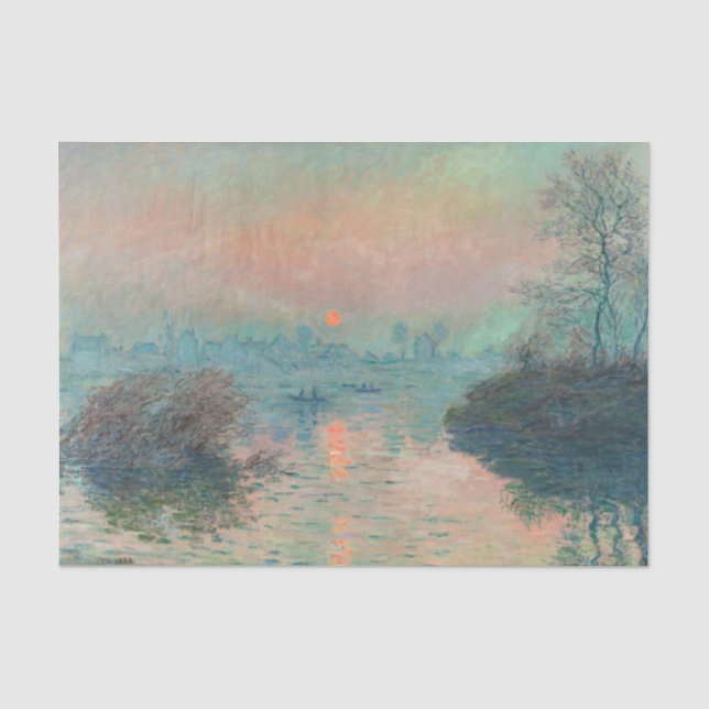 Papier Mousseline Monet Sunset Seine Beaux-Art Impressionnisme (Recto)