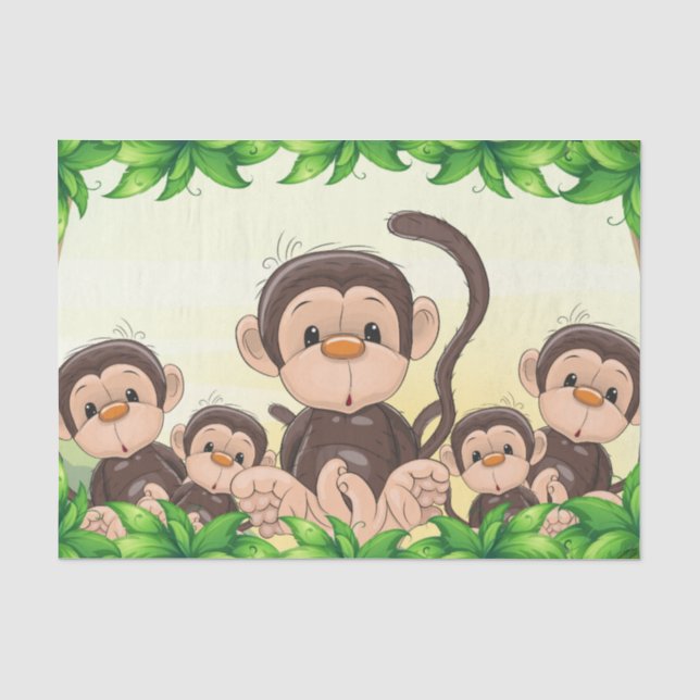Papier Mousseline Monkey la ?ère fête d'anniversaire (Recto)